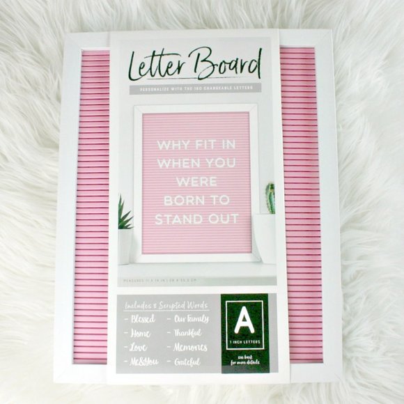 Other - Letter Board Pink White Wood Frame Letters Art New